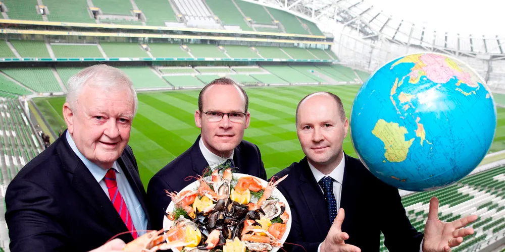 From left to right: Kieran Calnan, chairman of BIM, Simon Coveney, Irish Minister for Agriculture, Food and the Marine, and Jason Whooley, CEO of BIM. (Photo:BIM)