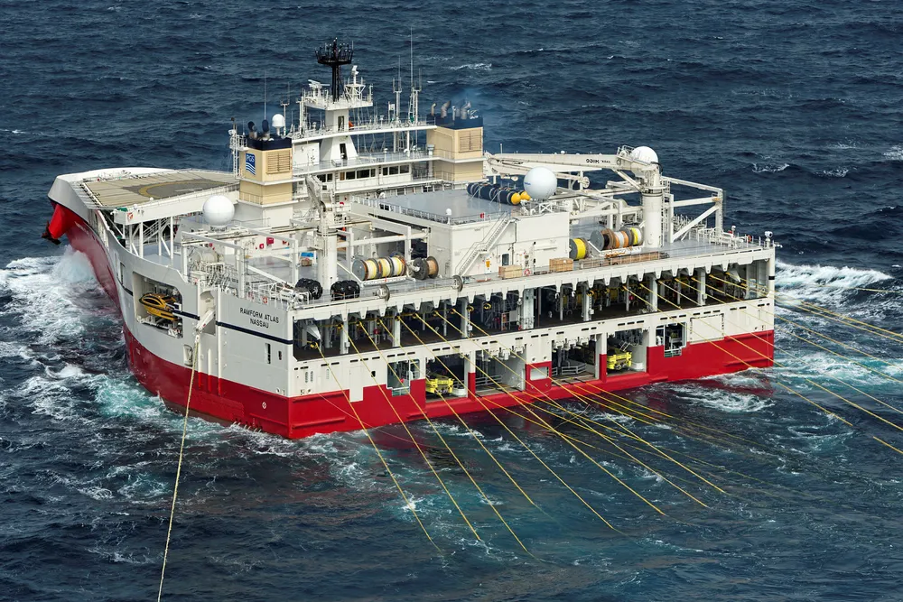 Survey: one of PGS' Ramform-class vessels Photo: PGS