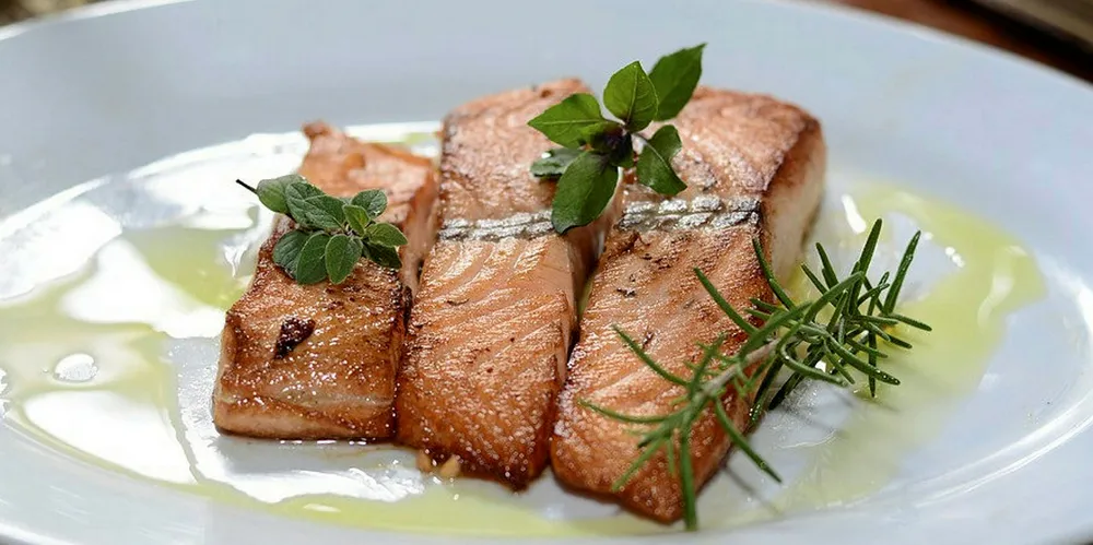 Salmon cooked.