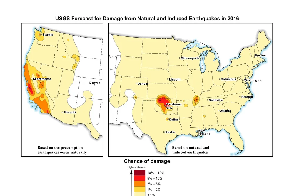 Earthquakes: Six states at high risk of damage from induced seismicity