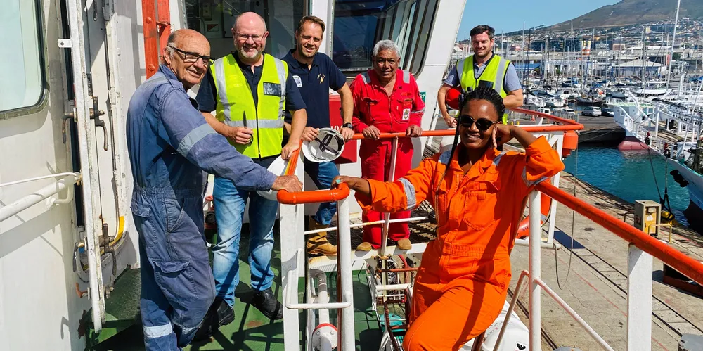 South African master mariner Makhosi Mbokazi (front right) gathers with her fellow seafarers. Months of lockdown and the precariousness of life in a pandemic have prompted many people to reassess their priorities.