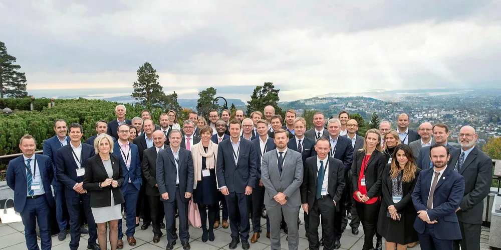 Delegates to the Recharge Thought Leaders Summit amid the stunning backdrop of Holmenkollen.