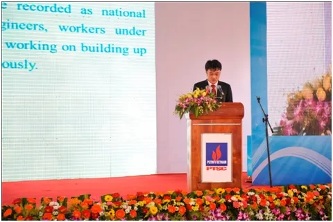 PTS President and CEO Phan Thanh Tung delivering his speech at the ceremony