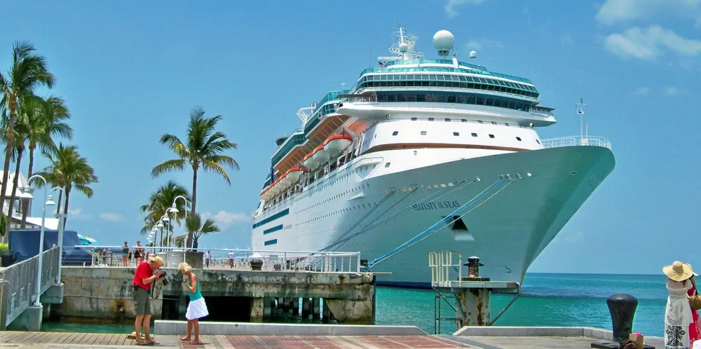 The 2,767-passenger Majesty of the Seas berths at Key West, which is considering limiting the size of cruiseships that can call at the city, and the number of passengers that can disembark.