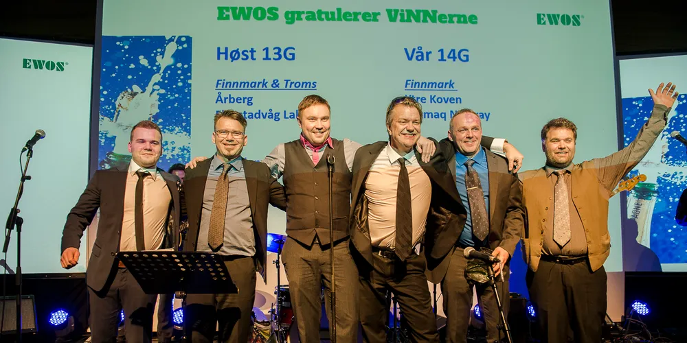 ViNN-erne 2015, med konferansiér Alex Rosén i midten. (Foto: Lars Åke Andersen/Ewos)