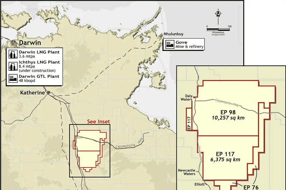Map of Beetaloo basin acreage