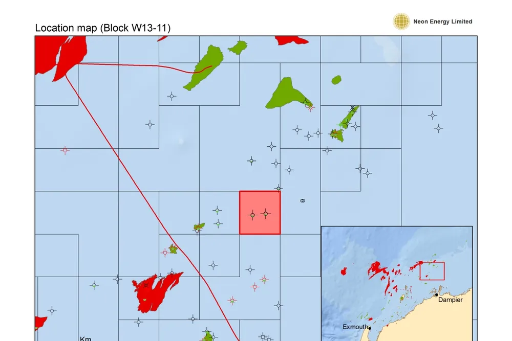 Offshore stake: a map showing the location of WA-503-P