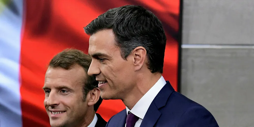 Spanish Prime Minister Pedro Sanchez and French President Emmanuel Macron.