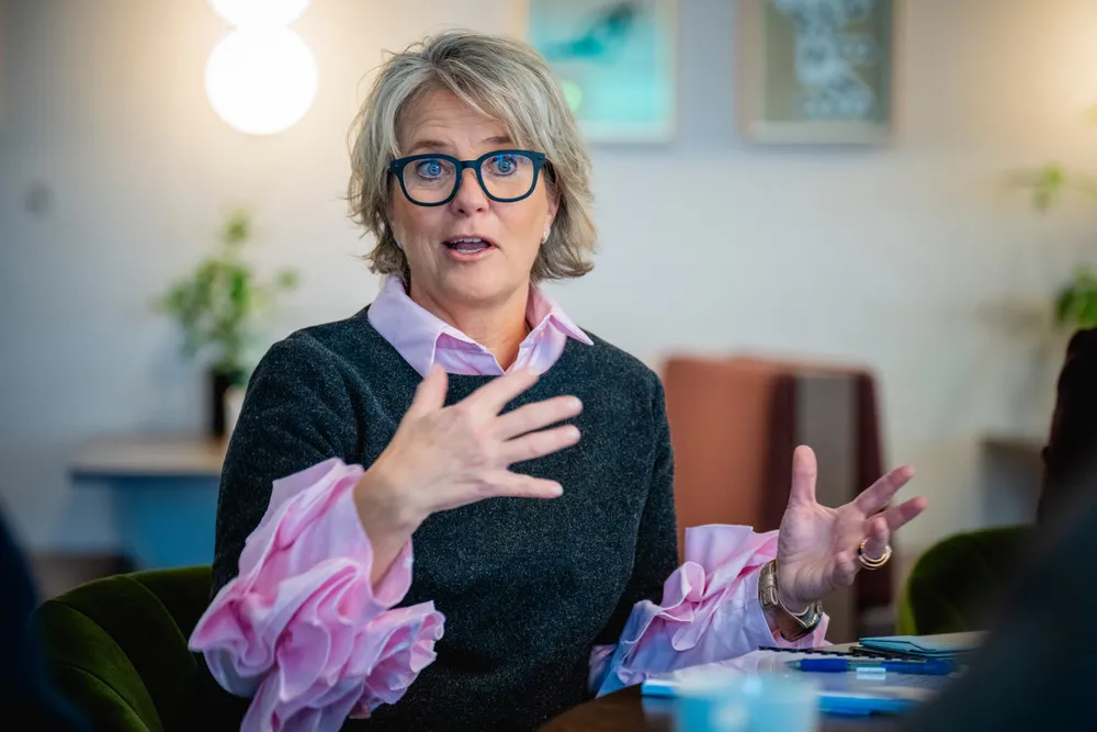 Konsernsjef Benedicte Schilbred Fasmer i Telenor presenterer kvartalsresultater for tredje kvartal.