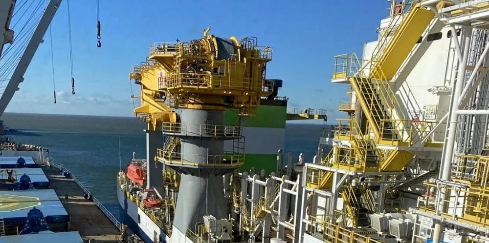 The Valaris DS-16 and the Akti are seen after the collision.