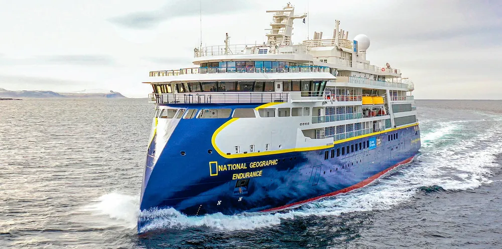 The 126-berth National Geographic Endurance (built 2021) is one of 16 expedition vessels owned by Lindblad Expeditions.