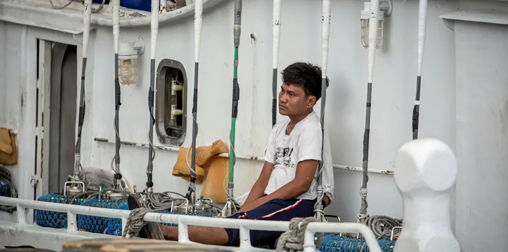 EJF documented human labor violations in the fishing industry in Taiwan in 2016. fishing Taiwan.