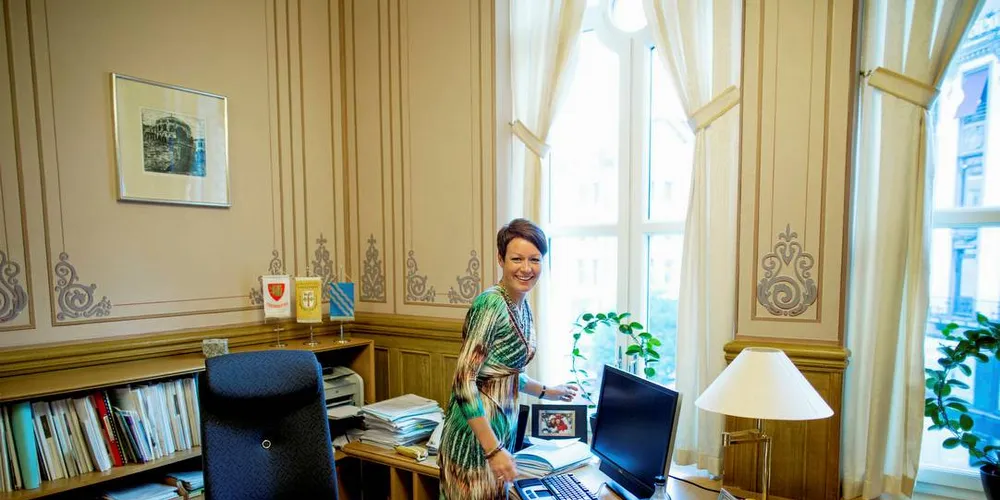 Line Henriette Hjemdal i Krf på hennes kontor på Stortinget.