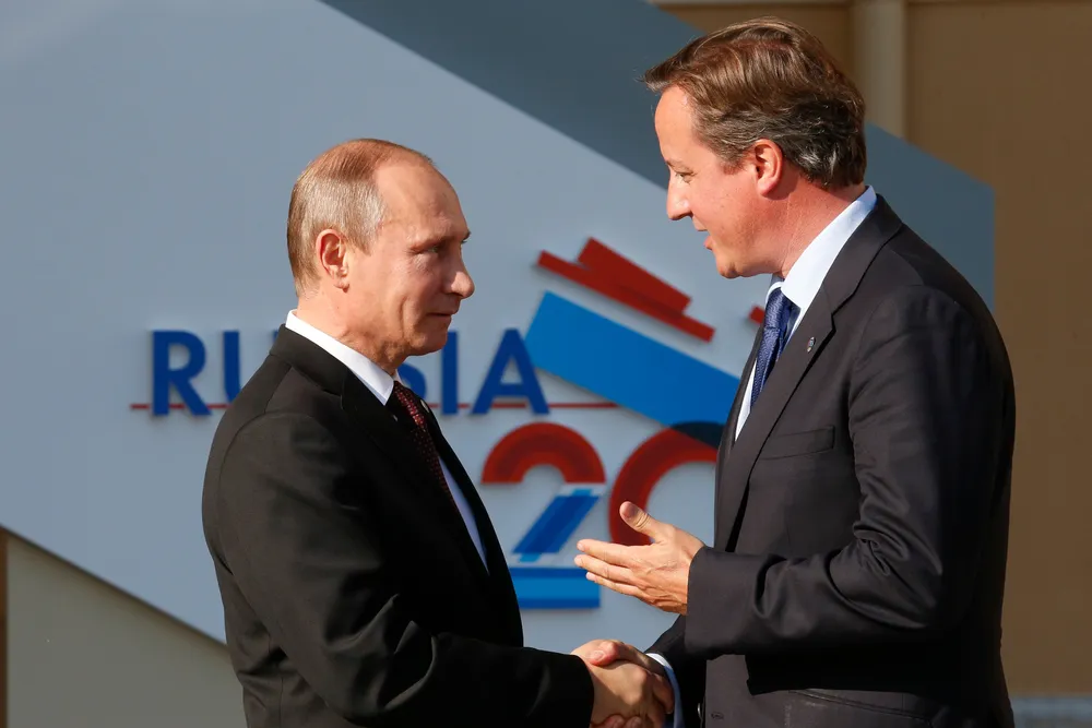 Arctic concerns: Cameron and Putin, pictured earlier this year, discussed Arctic detentions by telephone