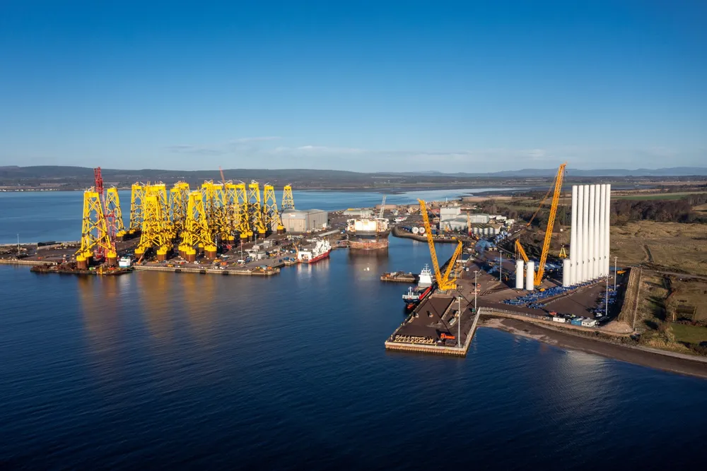 Nigg with jacket foundations and turbines for the Seagreen project.