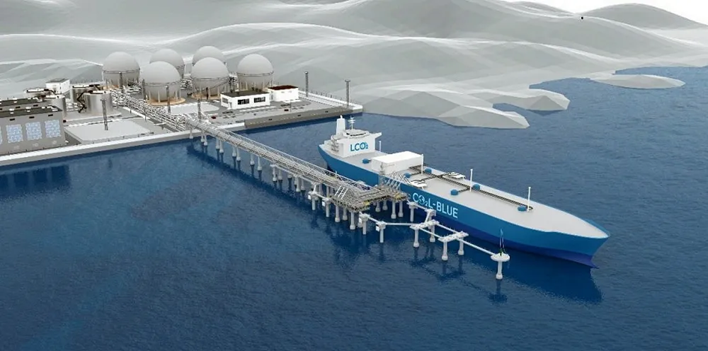 An image of NYK Line's large CO2 carrier.