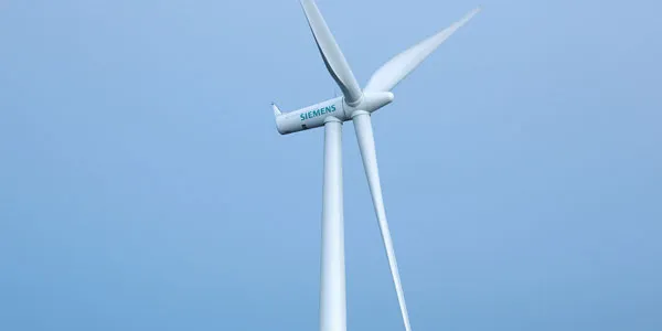 Siemens blades on turbines at South Kent wind farm in Ontario