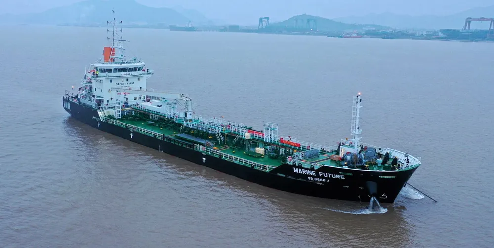The 8,000-dwt Marine Future (built 2024) is the first of eight IMO Type 2 bunker tankers building in China for Vitol.