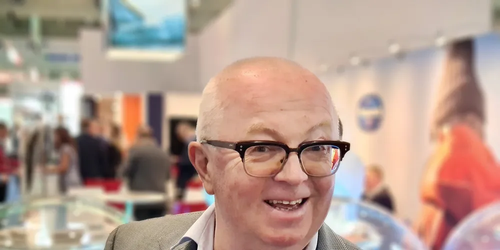 Lakseoppdretter Gerhard Alsaker, her på sjømatmessen i Barcelona april 2022