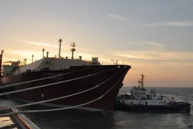 The Al Rekayyat fastened at the Jiangsu LNG terminal.