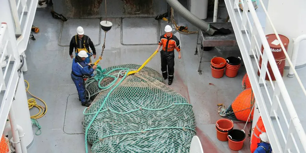 TOKT: Fra makrell- og økosystemtoktet i Norskehavet i 2017. 8765 kg makrell ble fanget etter 30 minutters tauing i overflaten på et tilfeldig sted 130 nautiske mil vest av Tromsø.Arkivfoto: Leif Nøttestad/Havforskningsinstituttet