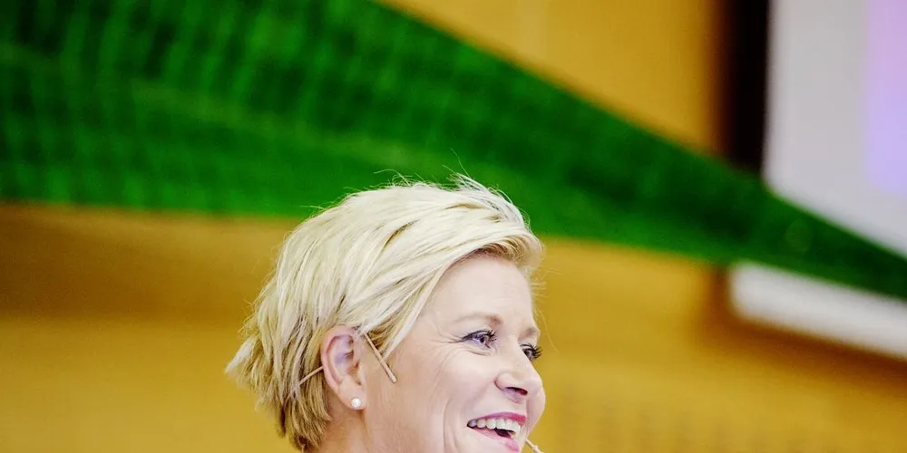 Finansminister Siv Jensen legger frem statsbudsjettet kl. 10.00 i dag. Arkivfoto: Fredrik Bjerknes