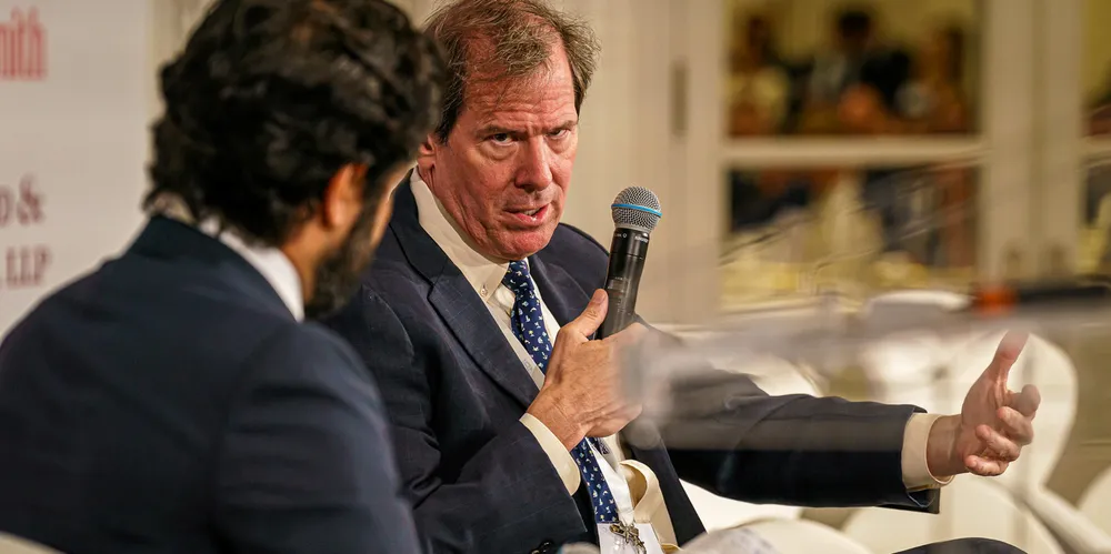 Tidewater chief executive Quintin Kneen speaks during an appearance at Marine Money Week in New York last month.