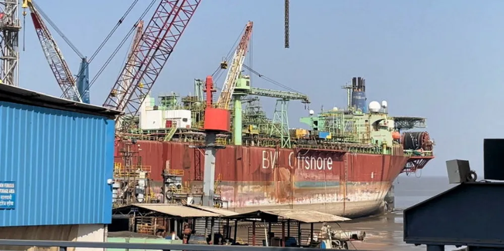 A BW Offshore FPSO being scrapped. The company has denied a death in India was related to work on its former units.