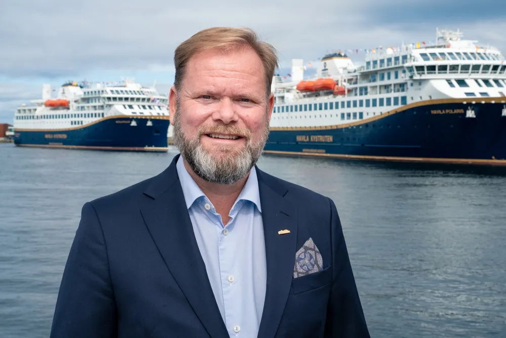 – Med biogass i tankene våre skaper vi historie, sier administrerende direktør Bent Martini i Havila Kystruten.