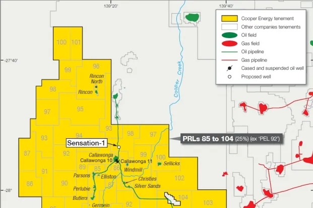 Cooper spud: drilling has started on the Sensation-1 well