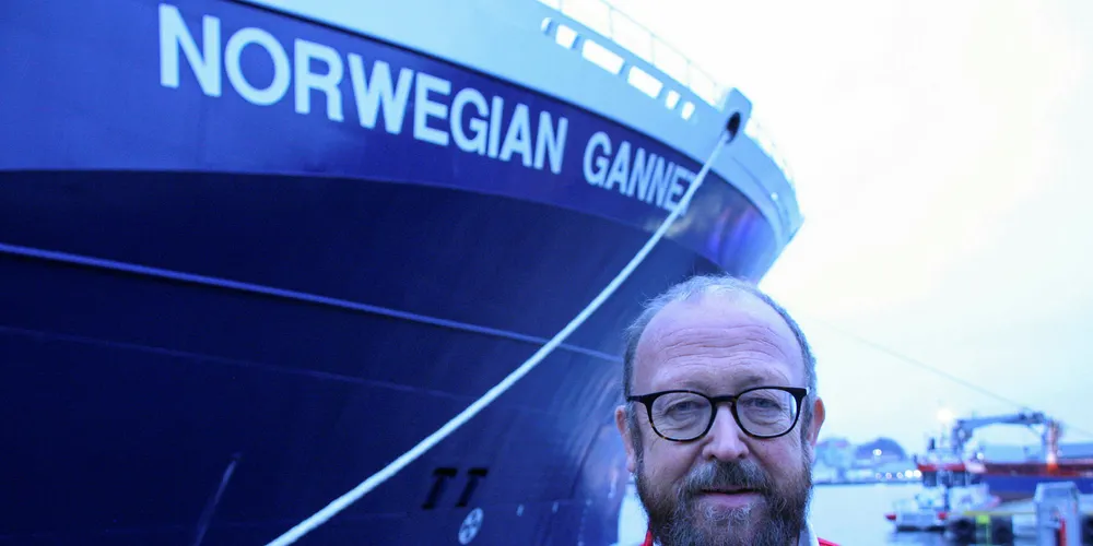 Slaktebåten "Norwegian Gannet" hadde dåp og åpen båt 17. november i Bergen. Administrerende direktør Carl Erik Arnesen i Hav Line som eier båten.