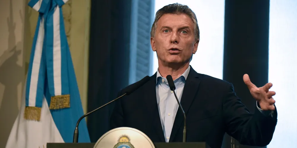 President Mauricio Macri at a press conference at the Casa Rosada presidential palace in Buenos Aires