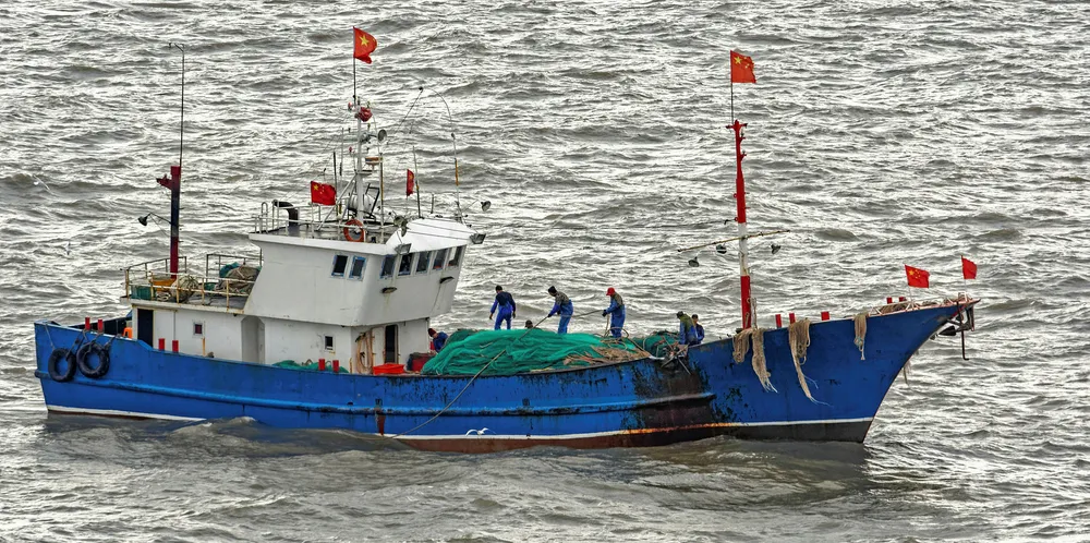 Chinese fishing trawler in the South China sea.