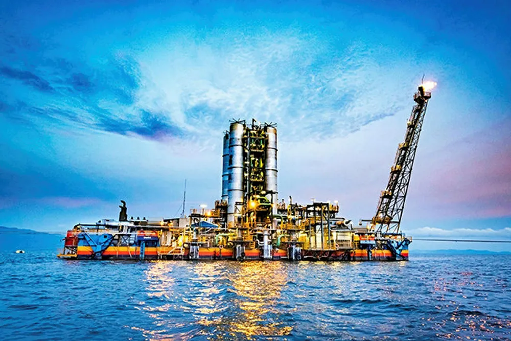 Power: a methane barge on Lake Kivu