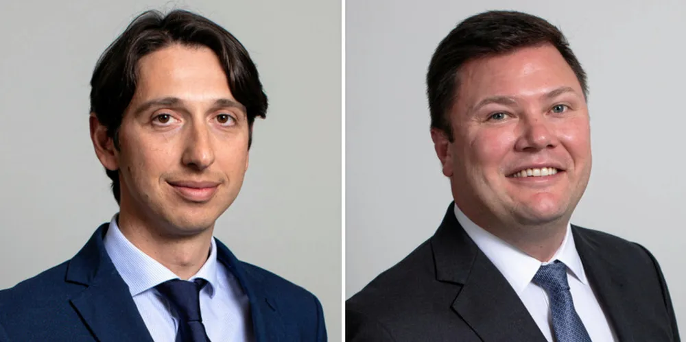 Andrea Olivi (left), head of wet freight shipping, and Alan Cumming, head of dry freight shipping at Trafigura. The pair said 2020 has shown that unexpected, black-swan events do not always happen in isolation.