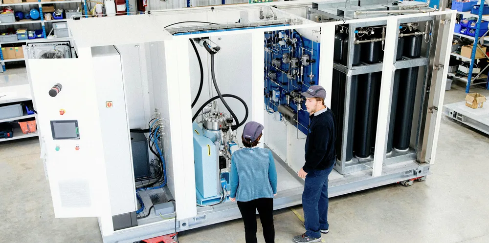 An electrolyser built by French manufacturer McPhy.