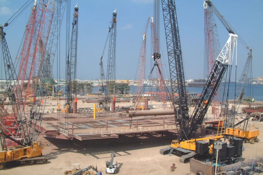 Work: McDermott's Jebel Ali yard in the UAE