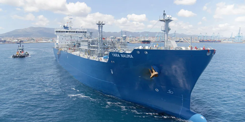 A Yara International ammonia carrier.