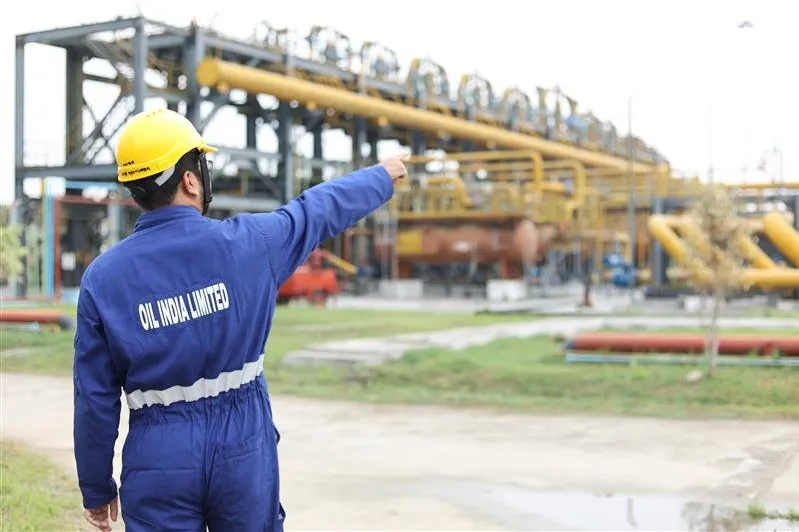 An Oil India worker on site