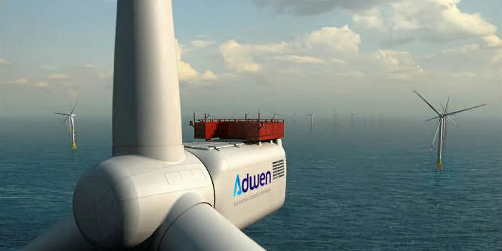Adwen turbine at German wind array