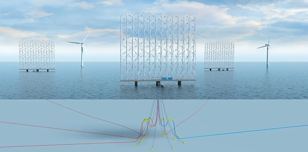 CGI of Wind Catching Systems' multi-rotor floating wind power design