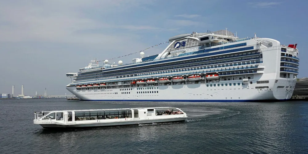 Princess Cruises' Diamond Princess docked in Yokohama during an earlier cruise
