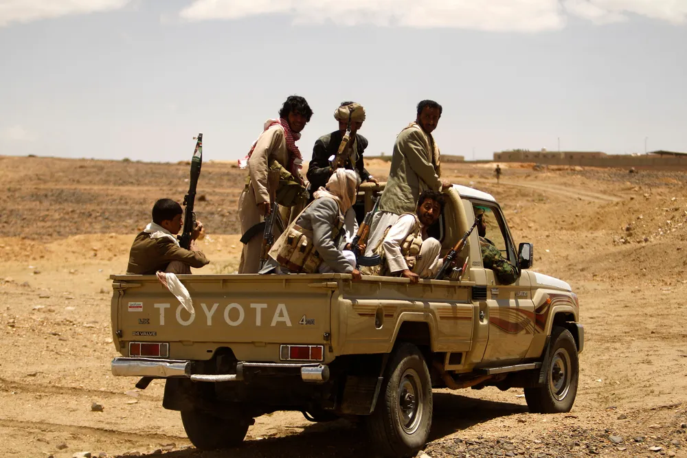 Yemen attack: Armed tribesmen, pictured above in 2012, blew up part of Maarib pipeline earlier this month