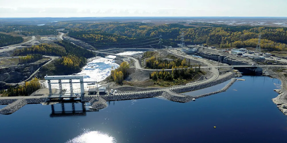 The reservoir and spillway of Hydro-Québec’s 5.6GW Robert-Bourassa hydroelectric plant.