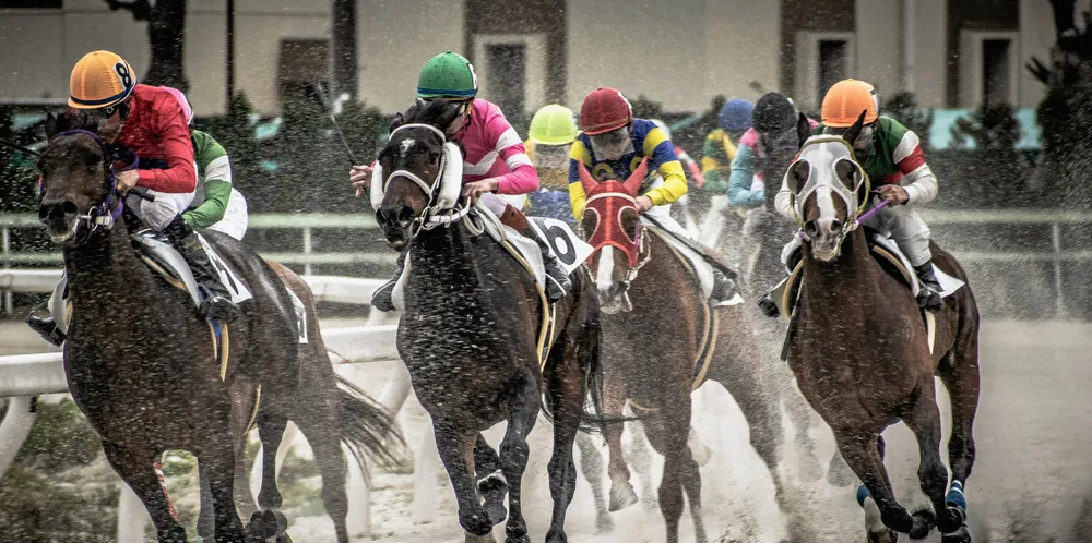 Horse racing in Japan.