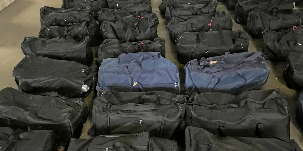 Bags of cocaine seized from a boxship in Hamburg in July.