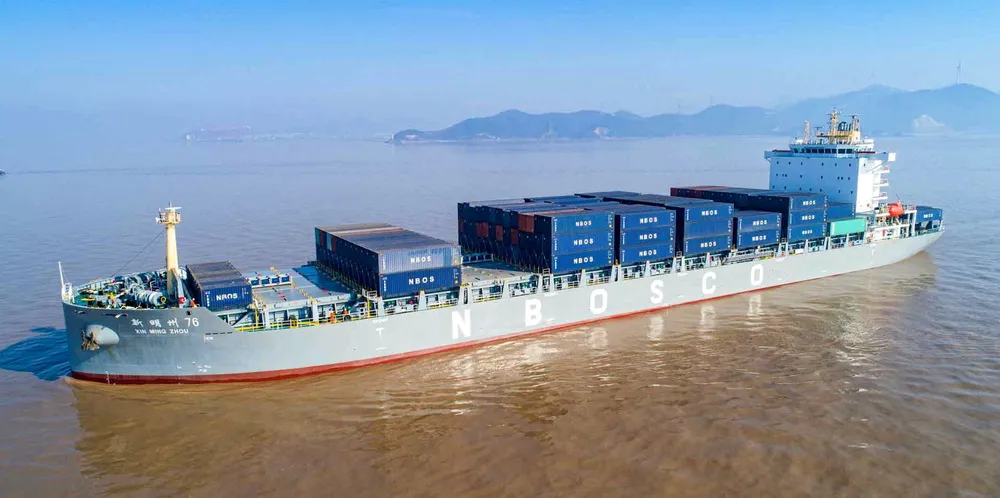 Ningbo Ocean Shippiing (Nbosco) owns the 2,444-teu Xin Ming Zhou (built 2017).