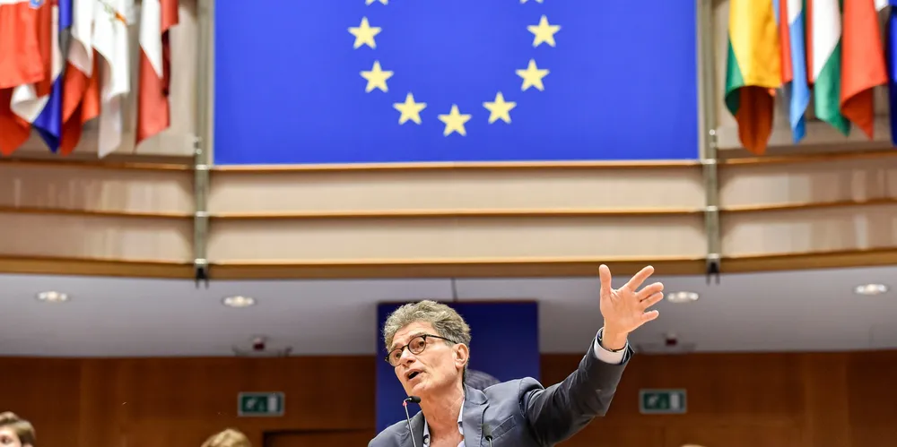 Wave of legislation: Rapporteur Pascal Durand during last November’s European Parliament debate on the Corporate Sustainability Reporting Directive, which he drafted
