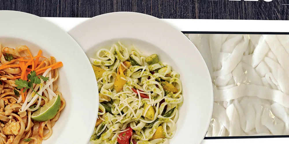 Trident 10g Protein Noodles are aimed at grocery store's prepared foods section.