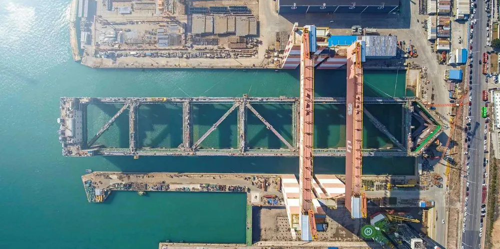 Nordlaks' Havfarm at CIMC Raffles shipyard.